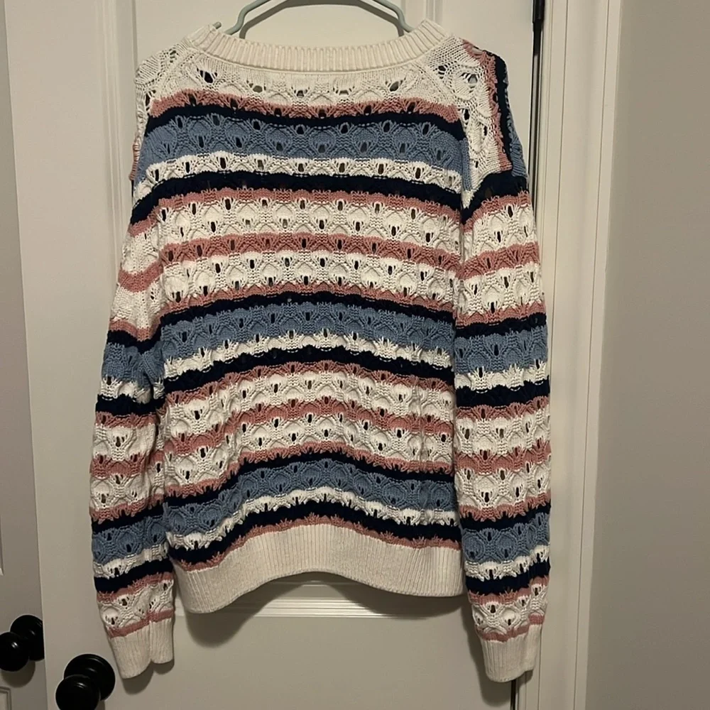Primark size XL cotton acrylic cardigan sweater blue & pink gender reveal NWOT - Picture 2 of 7